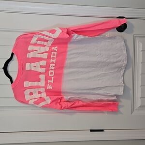Pink And White Orlando Florida Shirt Size L